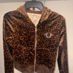 True Religion Brown and Tan Patterned Hoodie